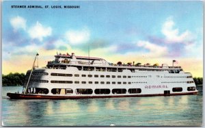 Steamer Admiral Saint Louis Missouri MO Steamship Transportation Postcard