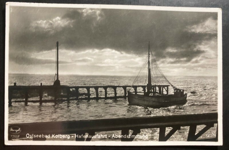 Mint Germany Real picture Postcard RPPC Ostseebad Port Exit 