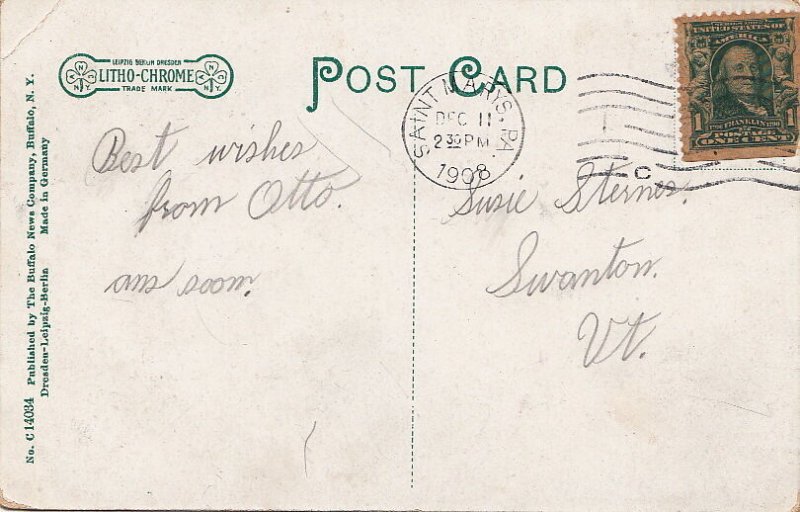 Postcard Franklin House St Marys PA 1908