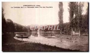 Old Postcard Ermenonville Oise Tomb J J Rousseau in lle des Peupllers