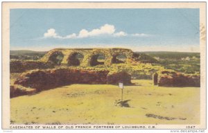 Casemates of Walls of Old French Fortress of Louisburg, Cape Breton, Nova Sco...