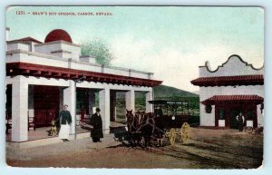 CARSON, Nevada NV ~ SHAW'S HOT SPRINGS (Carson Hot Springs) 1909  Postcard