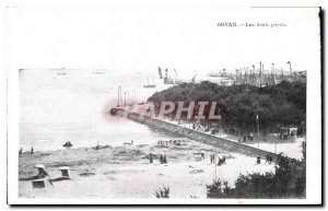 Old Postcard Roayn Both piers