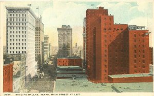 Postcard C-1905 Skyline Dallas Texas Main Street at Night undivided 24-5692