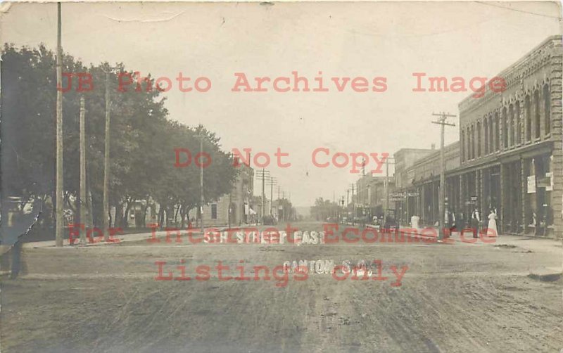 SD, Canton, South Dakota, RPPC, Fifth Street East, Business Section