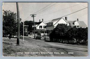 BIDDEFORD POOL ME UPPER MAIN STREET & INN VINTAGE REAL PHOTO POSTCARD RPPC