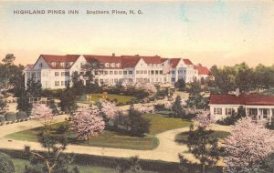 Highland Pines Inn, Southern Pines, NC ca 1930s Hand-Colored Vintage Postcard