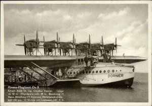 Airplane Riesen-Flugboot Do X DORNIER c1930s Postcard