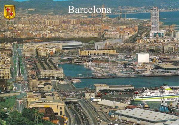 Spain Barcelona General View Of The Port