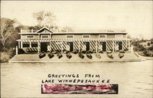 Boat House Lake Winnipesaukee NH (Laconia Cancel) Real Photo Postcard