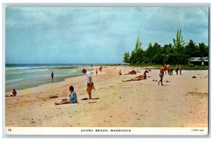 USS Guadalcanal Postcard View Of Accra Beach Barbados 1965 Posted Vintage