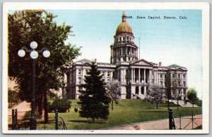 Vtg Denver Colorado CO State Capitol 1940s Linen View Postcard
