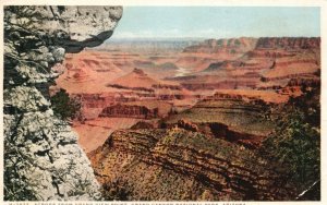 Vintage Postcard 1920's Across View Point National Park Grand Canyon Arizona AZ
