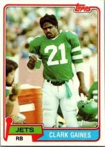 1981 Topps Football Card Clark Gaines New York Jets sk10310
