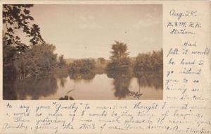 Oakdale Massachusetts Scenic River Scene Real Photo Antique Postcard K19669 