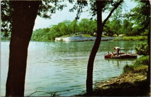 Fort Defiance Ohio OH View Postcard Old Boat Fishing UNP VTG Unused Vintage