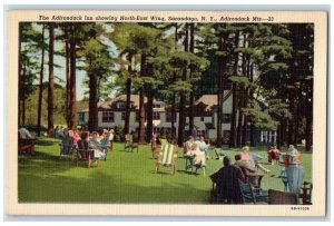c1940 Adirondack Inn North East Wing Adirondack Mts. Sacandaga New York Postcard