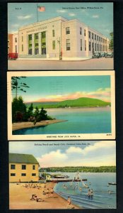 PA56 Pa Lot of 6 Gulf Station Pumps, Bathing Beach & Swimmers, Lake Lock Haven,