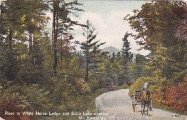 New Hampshire North Conway Road To White Horse LOdge and echo Lake Showing Mo...