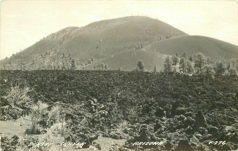 Arizona 1940s Sunset Crater RPPC Photo Postcard 12848