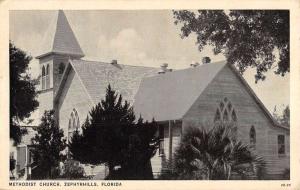 Zephyrhills Florida Methodist Church Street View Antique Postcard K70588