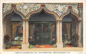 E5/ West Palm Beach Florida Fl Postcard c1930s Luzianne Cafe Entrance