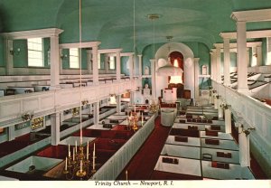 Postcard Trinity Church Colonial America Reminder Newport Rhode Island RI