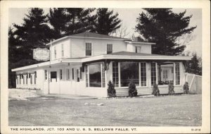 Bellows Falls Vermont VT The Highlands Restaurant Vintage Postcard