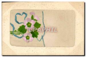 Old Postcard Fantasy Flowers embroidered