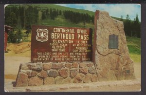 Colorado Summit Berthoud Pass U.S. Hwy 40 crosses the Continental Divide pm1969