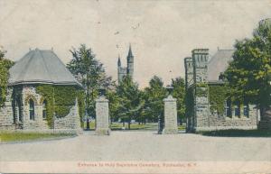 Entrance to Holy Sepulchre Cemetery, Rochester, New York - pm 1908 - DB