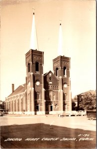 Real Photo Postcard Sacred Heart Church in Salina, Kansas