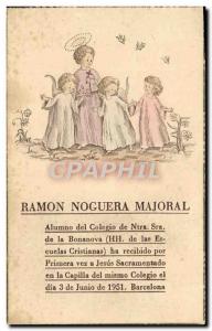 Postcard Old Ramon Noguera Majoral Child Angels