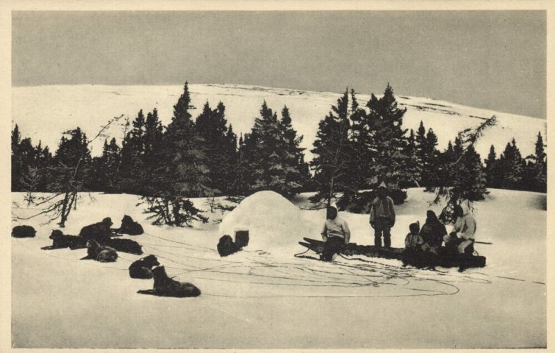 canada, LABRADOR, Dog Sled in front of the Snow House (1920s) Moravian Mission 1