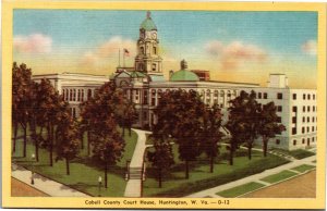 Postcard WV Huntington Cabell County Court House