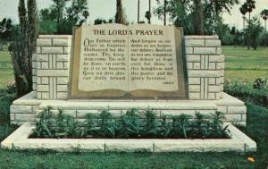 TX, Texas  LORD'S PRAYER BIBLE STATUE~Restlawn Memorial Park   c1950's  Postcard