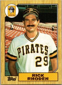 1987 Topps Baseball Card Rick Rhoden Pittsburgh Pirates sk3437