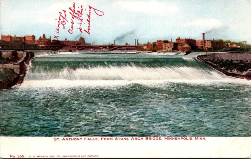 Minnesota Minneapolis St Anthony Falls From Stone Arch Bridge