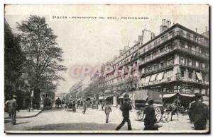 Paris Old Postcard Perspective Boulevard Poissonniere