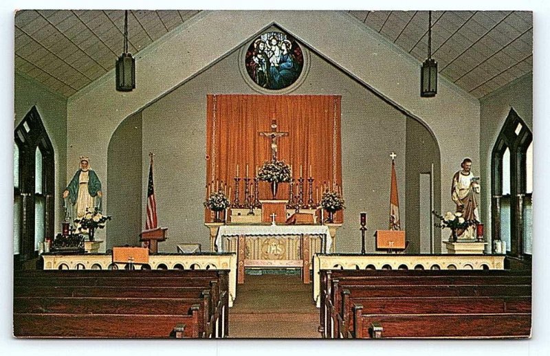 LANETT, AL Alabama ~ Interior  HOLY FAMILY CHURCH 1971 Chambers County  Postcard