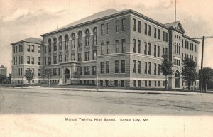Vintage Postcard 1900's Manual Training High School Kansas City Missouri MO