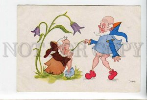 3164072 Charming GNOME Dwarf w/ Bellflowers by JELEN vintage PC