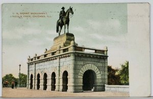 US Grant Monument Lincoln Park Chicago Illinois 1908 Postcard K9