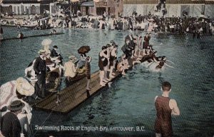 Postcard Swimming Races English Bay Vancouver BC Canada
