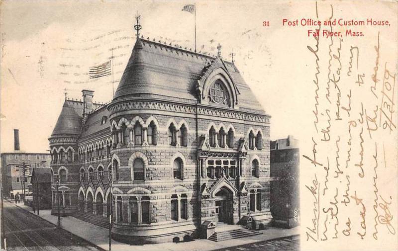 massachusetts Fall River,  Post Office and Custom House