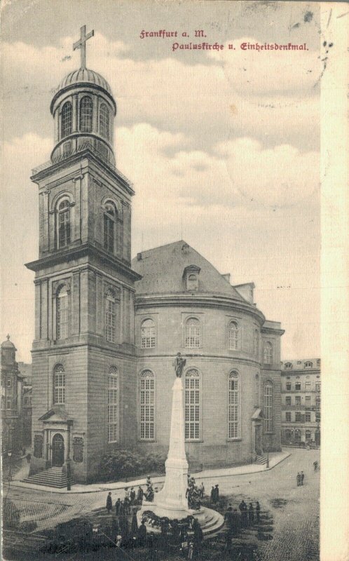 Germany Frankfurt Am Main Paulskirche Einheitsdenkmal Vintage Postcard 08.42