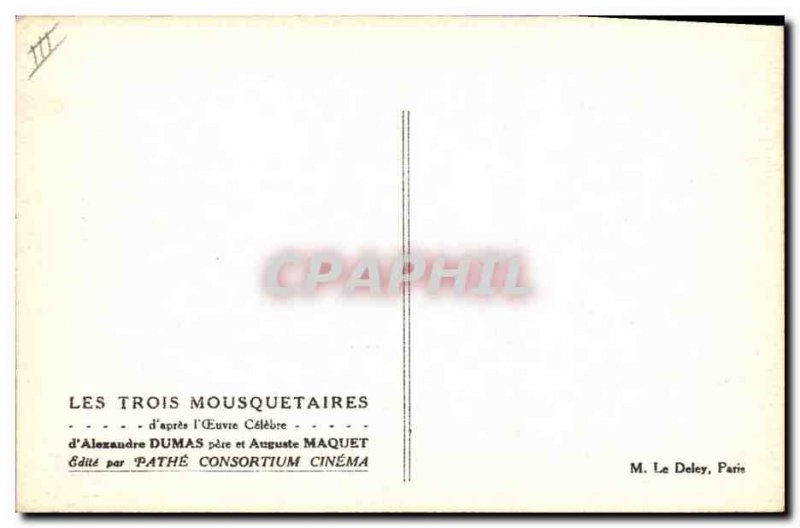 Old Postcard Cinema The Three Musketeers Alexandre Dumas Auguste Maquet