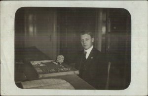 Labor Saleman? Jewelry Case Samples? Lubeck Germany Cancel Real Photo Postcard