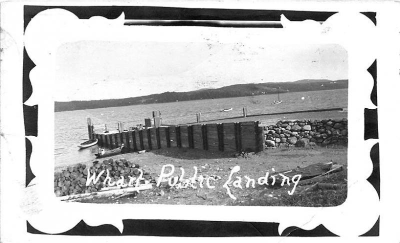 Boston MA Harbor Wharf Public Landing RPPC Postcard