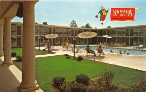 Macon Georgia 1960s Postcard Ramada inn Motel Swimming Pool